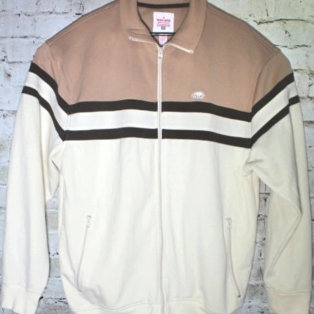 Ecko Unltd Men Zip Up Jacket  L  White &  Brown